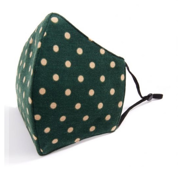 Matana Accessories - Green polkadot face mask